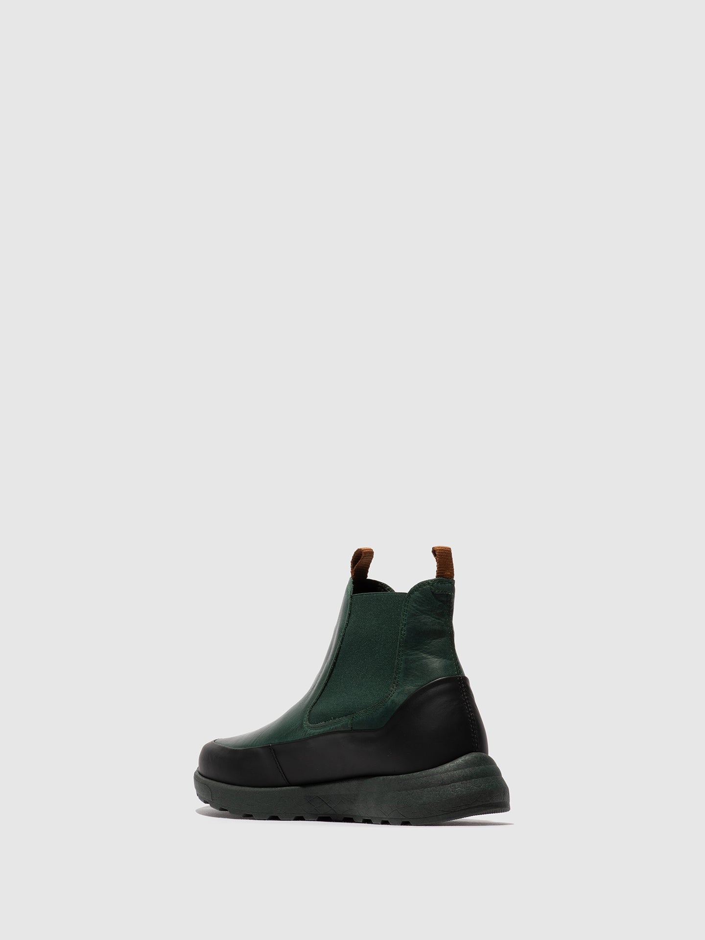 Botins Chelsea em pele Fred & Frederico RURL preto e turquesa