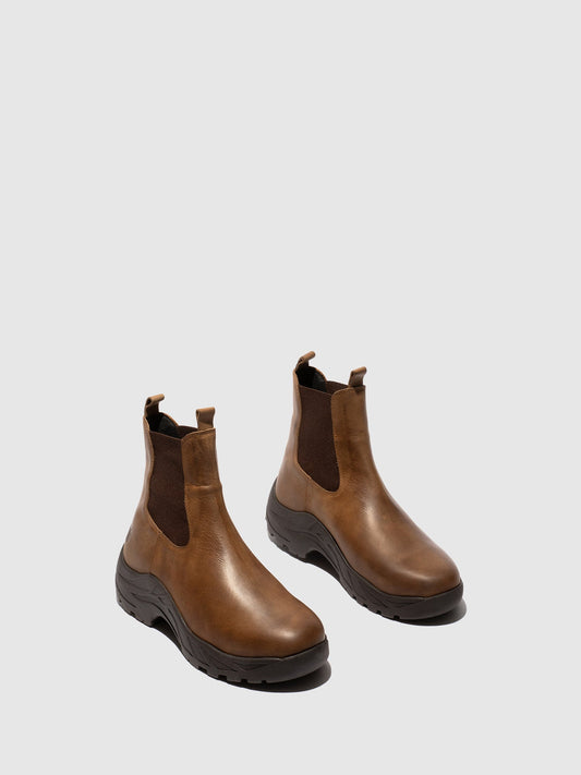 Botins Chelsea em Pele Fred & Frederico RUUG Camel