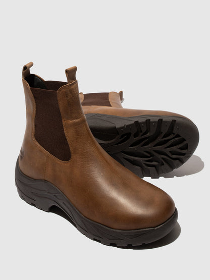Botins Chelsea em Pele Fred & Frederico RUUG Camel