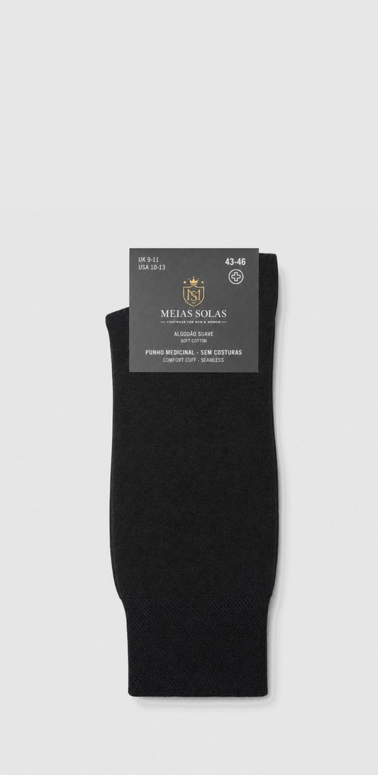 Meias de Algodão com Punho Medicinal Preto