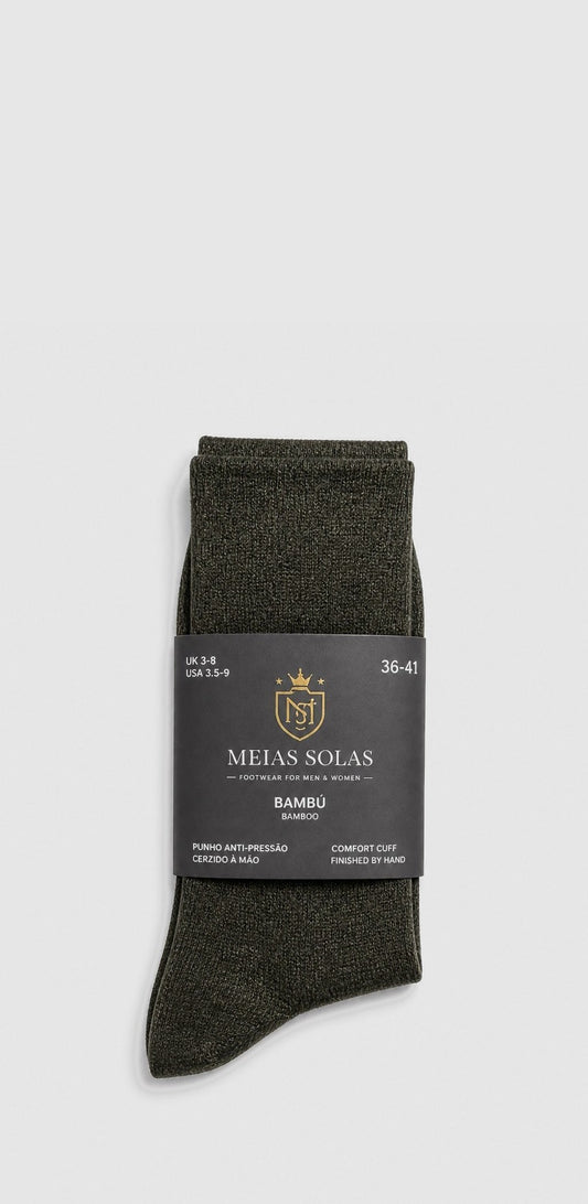 Meias de Bambu com Punho Anti-Pressão Antracite