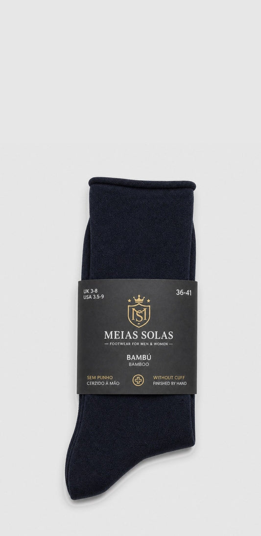 Meias de Bambu com Punho Medicinal Azul
