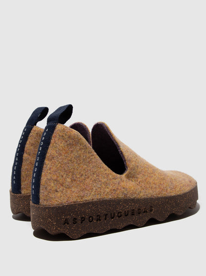 Sapatos abotinados em burel As Portuguesas City amarelo